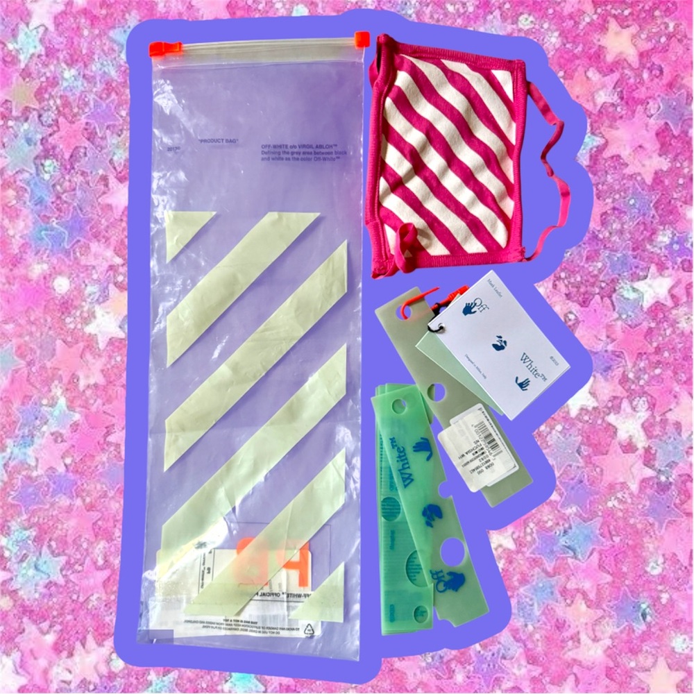 OFF WHITE Pink striped Face Mask O/S With Tags offwhite Yeezy Scarf Streetwear
